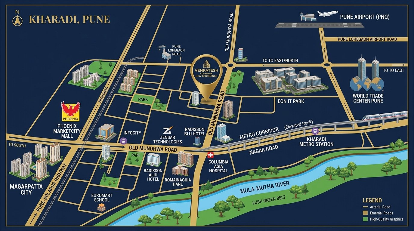 Venkatesh Codename New Beginnings Kharadi Location Map